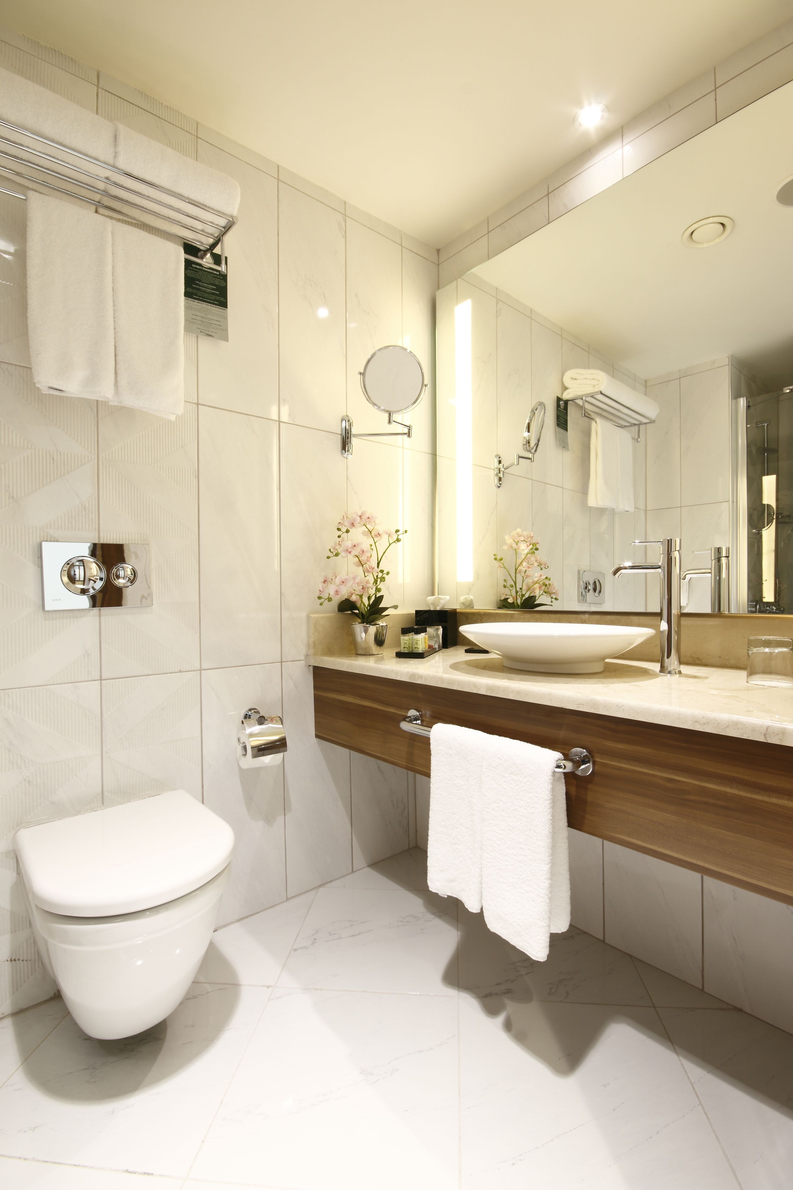 shower, eco-friendly toiletries, hair dryer, slippers