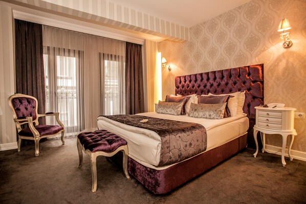 Egyptian cotton sheets, minibar, in-room safe, desk