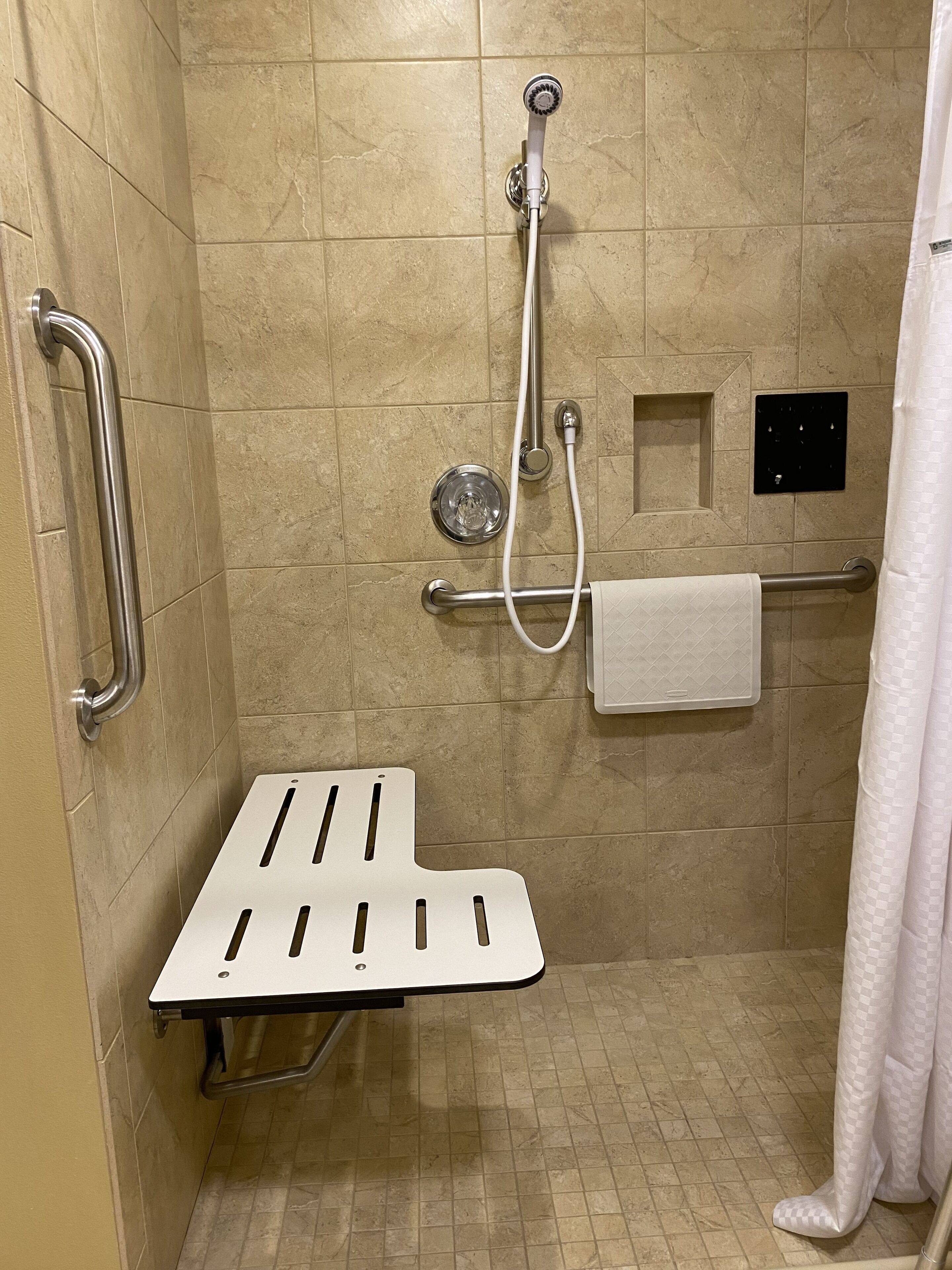 room, 2 queen beds, accessible, non smoking (roll-in shower) | bathroom | combined shower/bathtub, free toiletries, hair dryer, towels