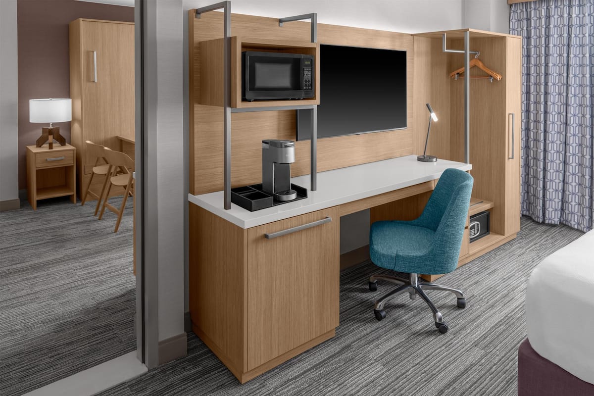 Room, 2 Queen Beds, Non Smoking (King Murphy Bed) | In-room safe, desk, laptop workspace, blackout drapes
