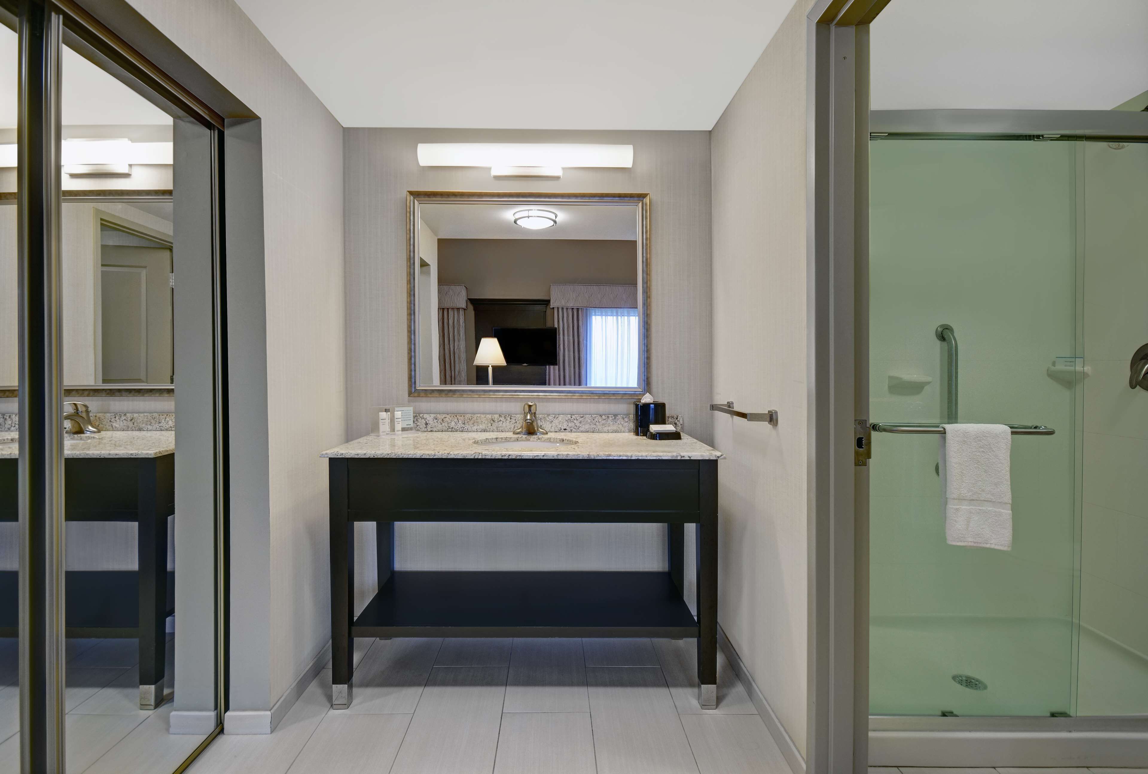 hair dryer, bathrobes, towels