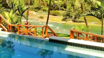 Outdoor pool, pool loungers