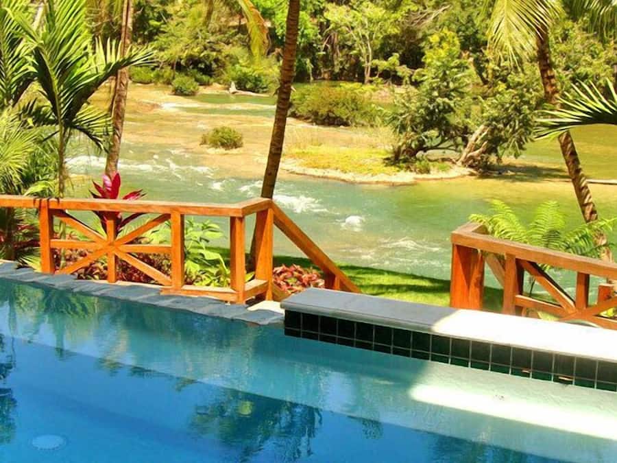 Outdoor pool, pool loungers