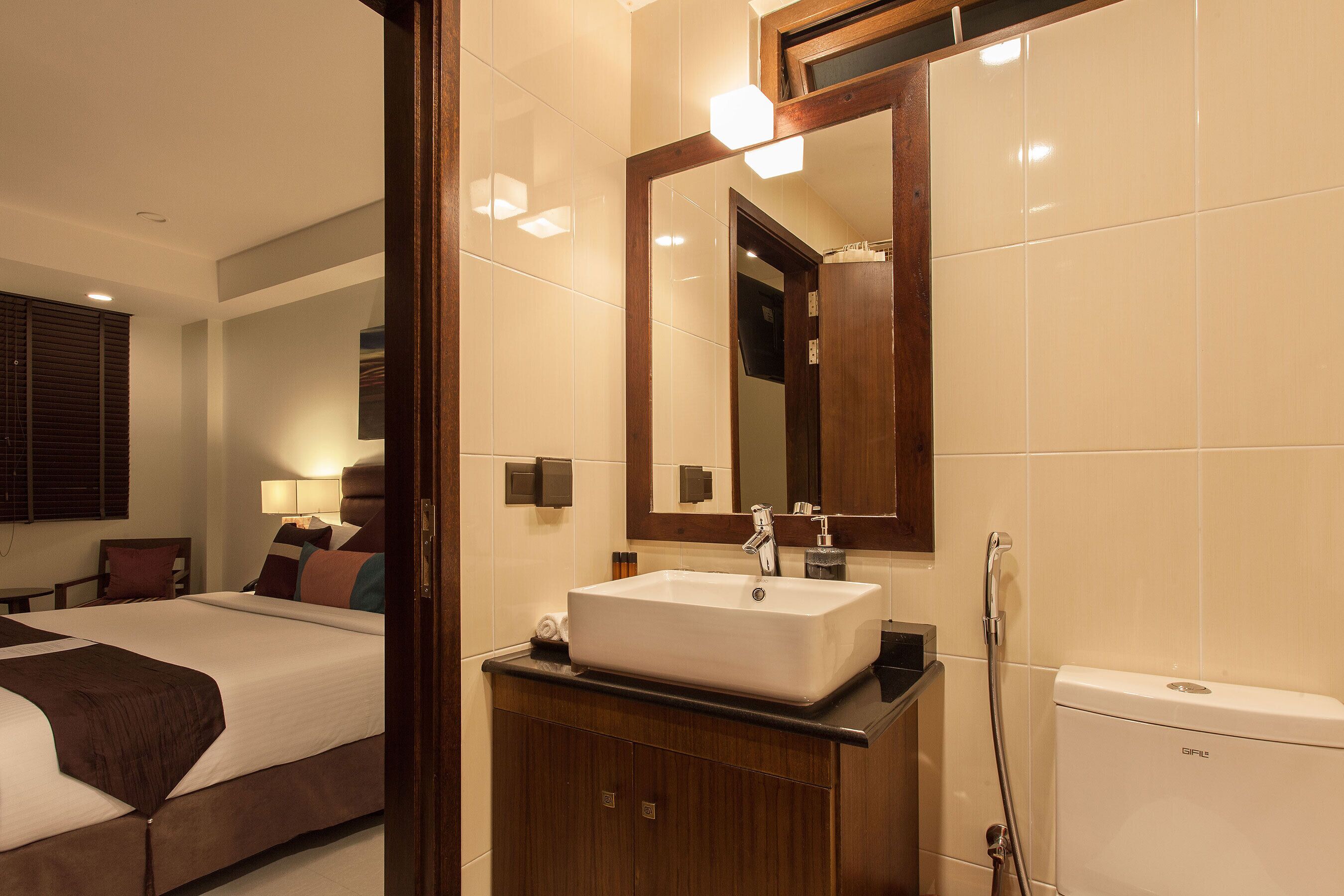 deluxe double/twin (free return airport transfer, 10% off on f&b and complimentary) | bathroom | shower, rainfall showerhead, designer toiletries, hair dryer