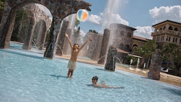 Enjoy a refreshing swim in the pool surrounded by lush surroundings and scenic views.
