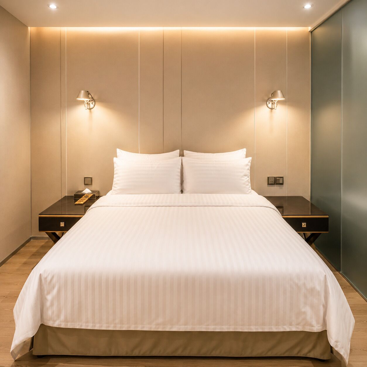 Premium bedding, Select Comfort beds, free minibar, in-room safe