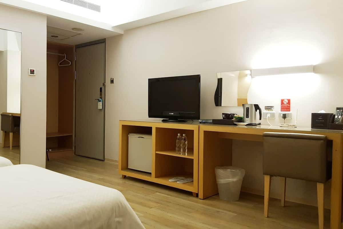 Down comforters, minibar, desk, blackout drapes