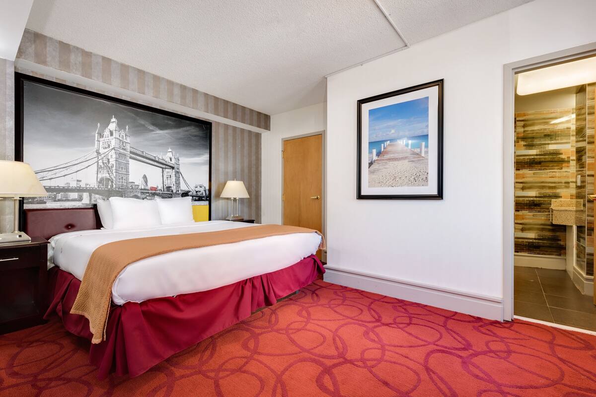 Blackout drapes, iron/ironing board, WiFi (free), alarm clocks