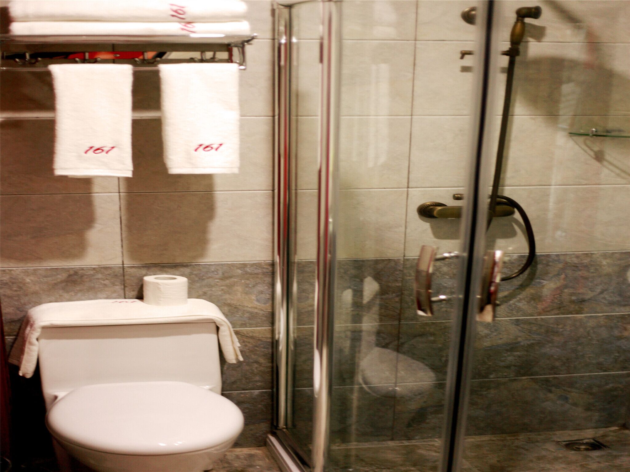 free toiletries, hair dryer, slippers, towels