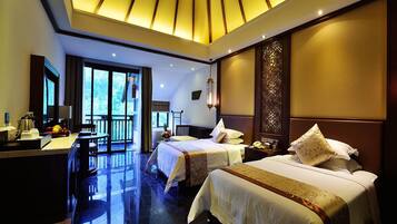 1 bilik tidur, peralatan tempat tidur premium, bar mini