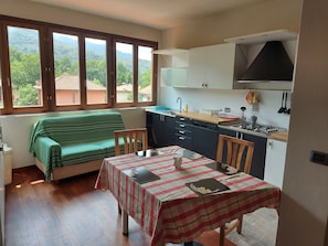 Penthouse, Garden View | Private kitchen - Locanda del Brinsc (Brinzio)