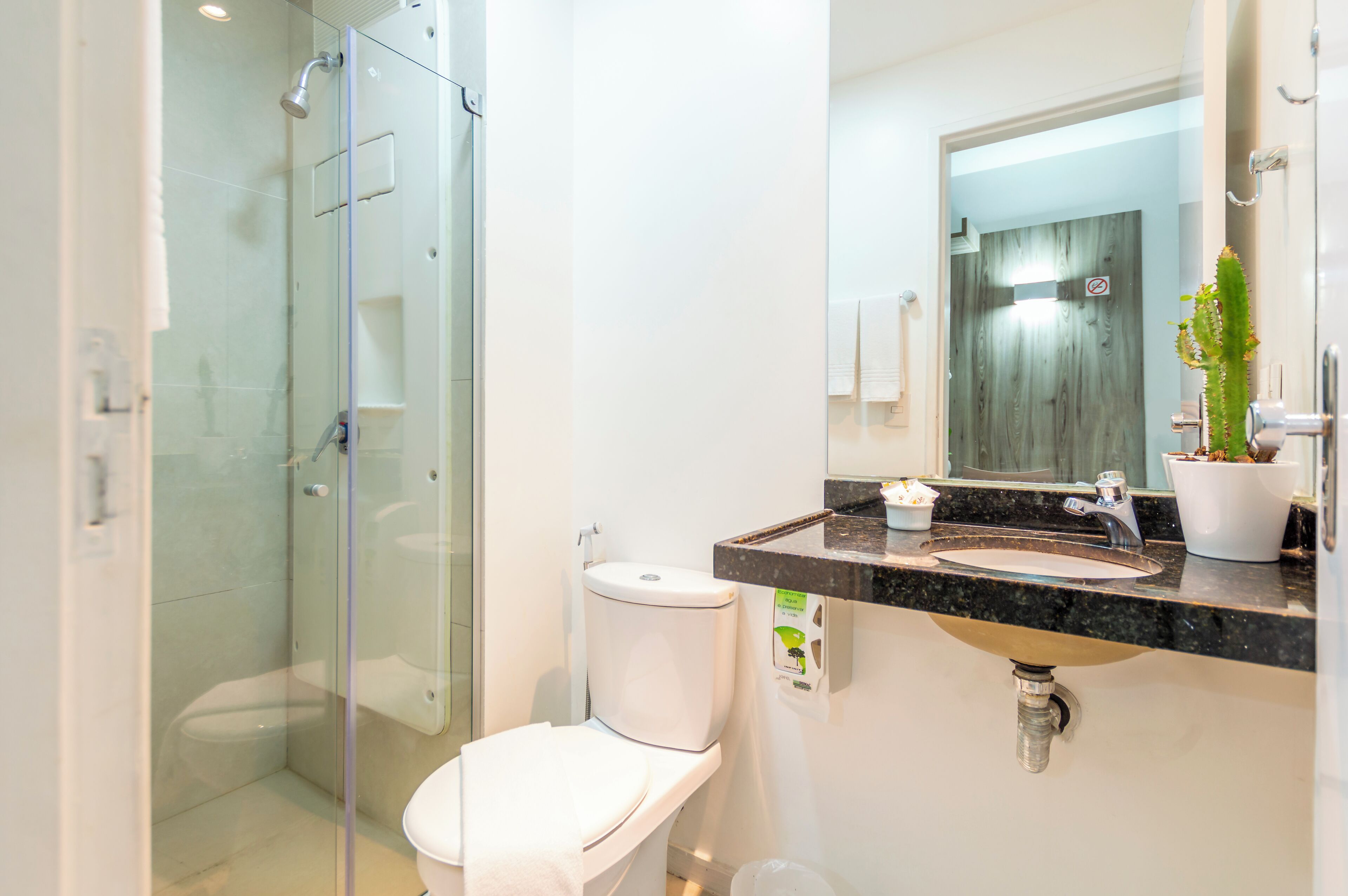 premium double bed (without sea view) | bathroom | shower, free toiletries, towels