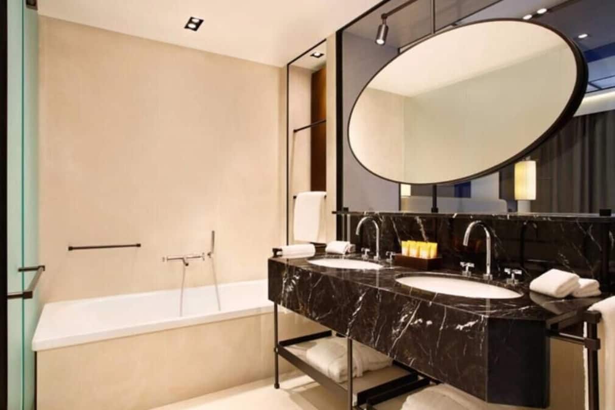 Bathroom | Hair dryer, towels