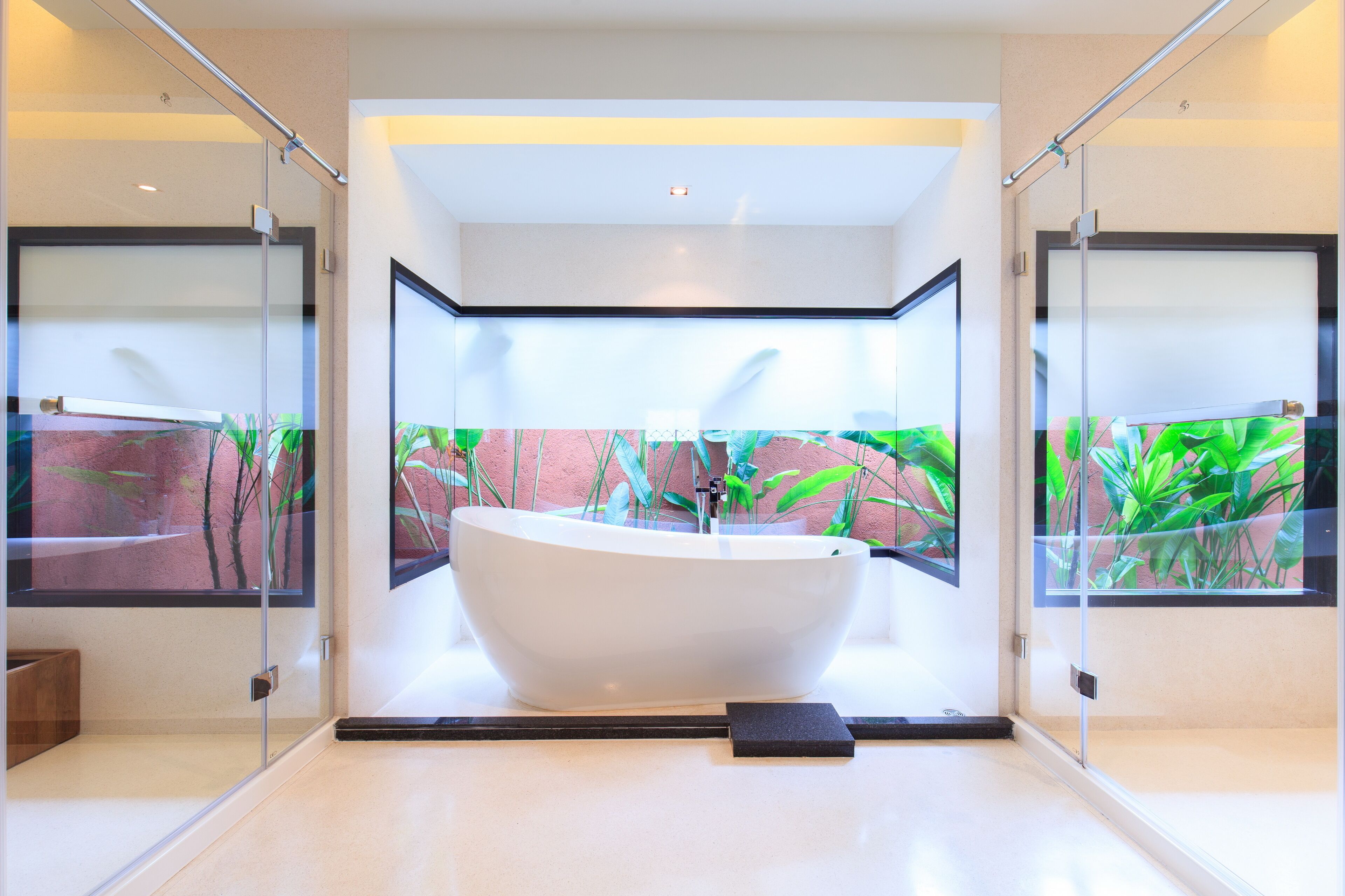 pool villa | bathroom | shower, free toiletries, hair dryer, slippers