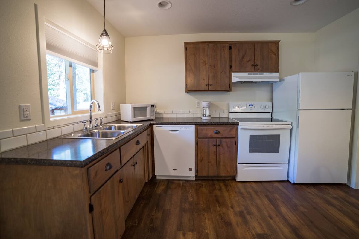 cabin, 1 king bed with sofa bed, kitchen | private kitchen | fridge, microwave, coffee/tea maker