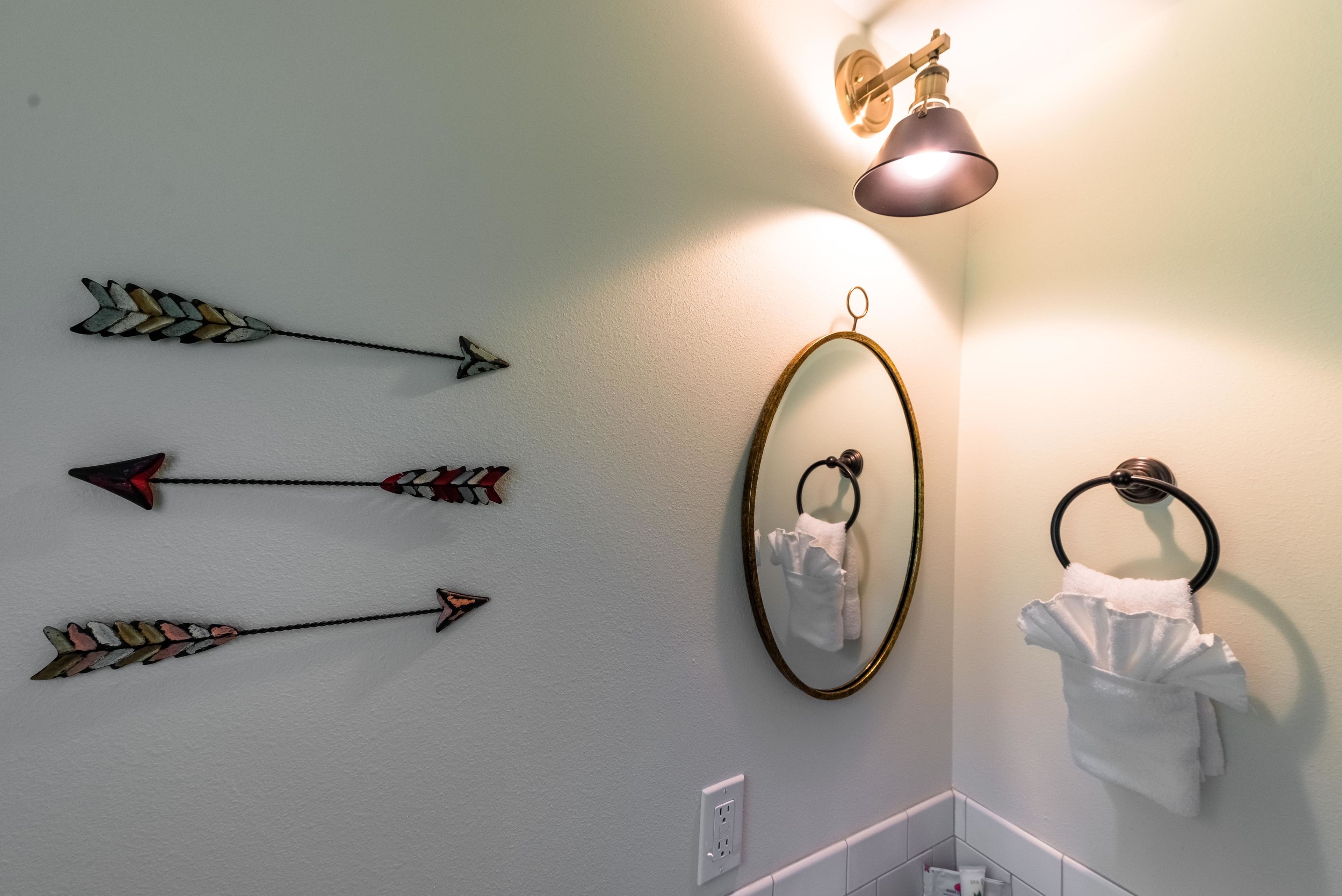 cabin, 1 king bed, refrigerator & microwave | bathroom | free toiletries, hair dryer, towels