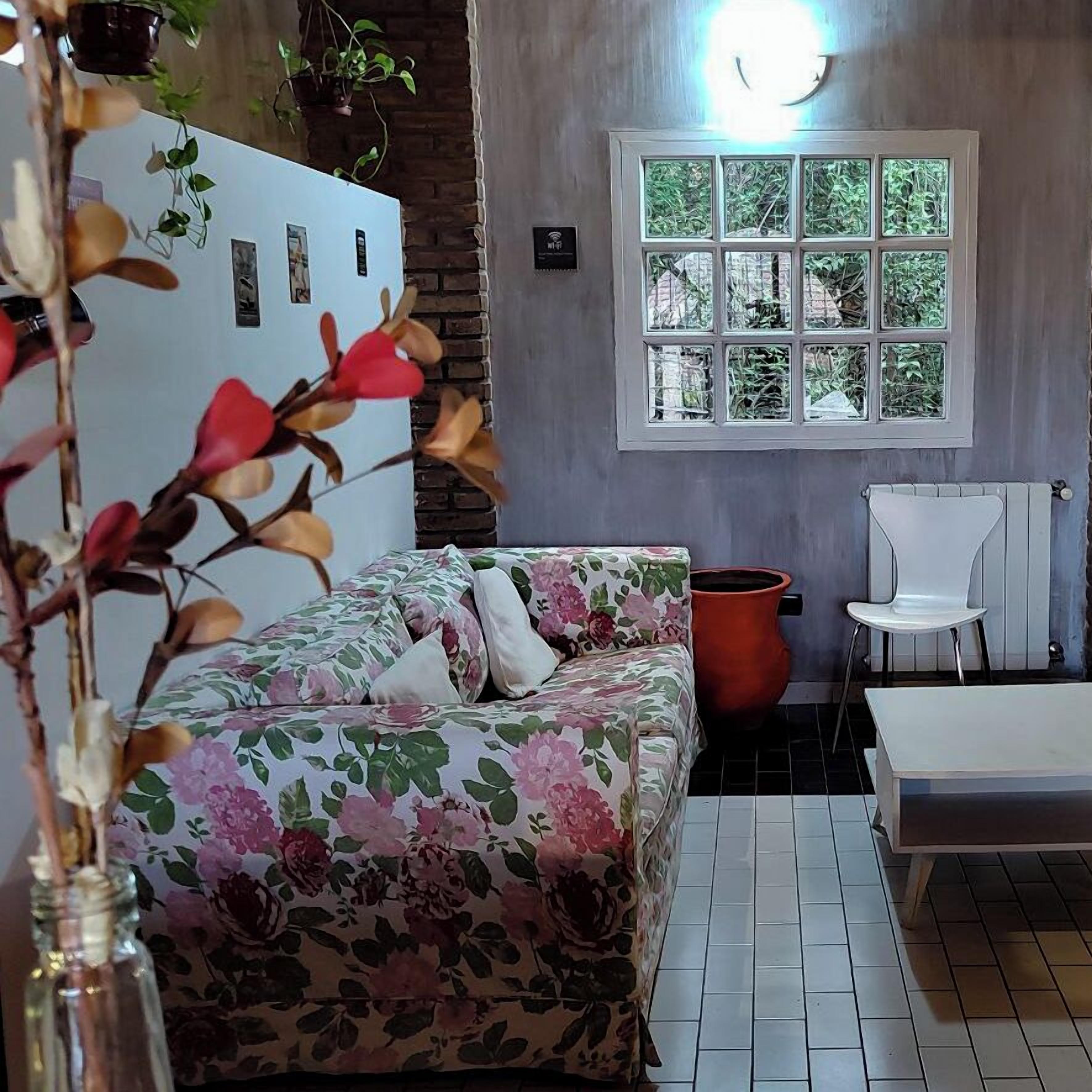 flat-screen tv, table football, books