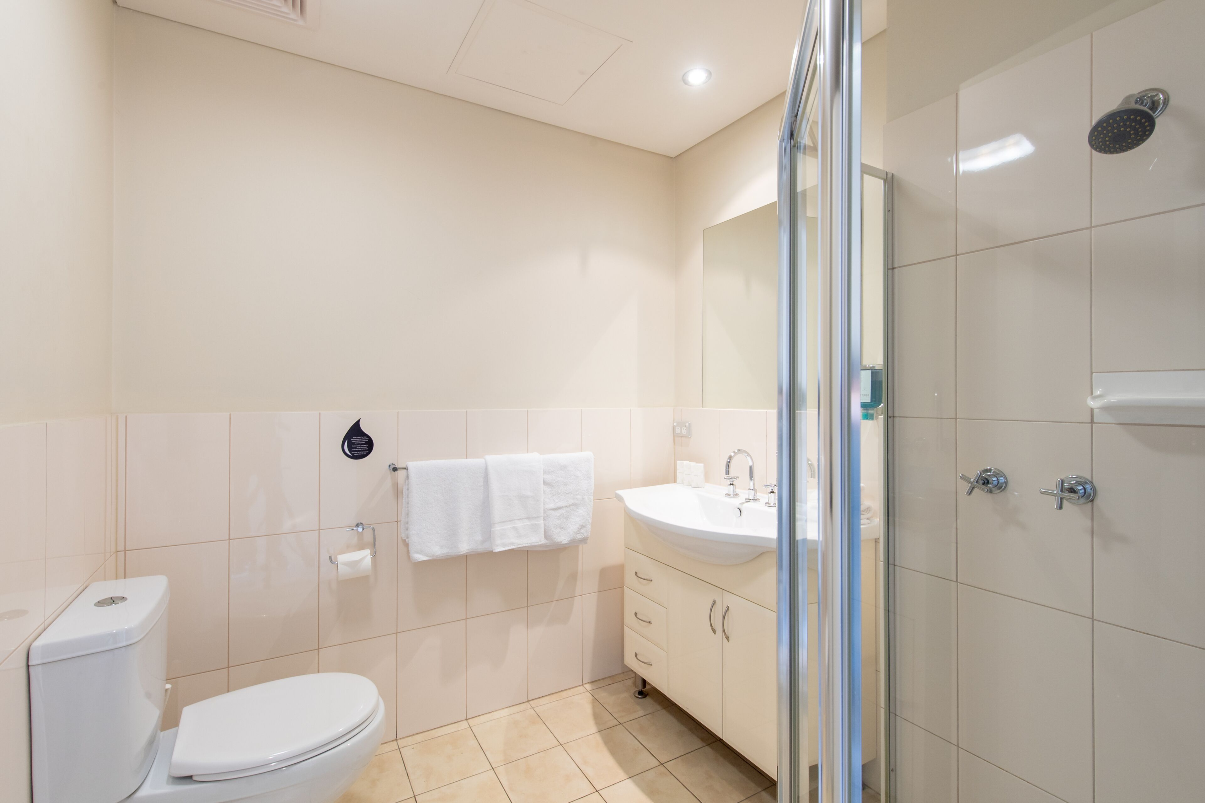 1 bedroom studio - offsite and stair access only | bathroom | free toiletries, hair dryer, towels