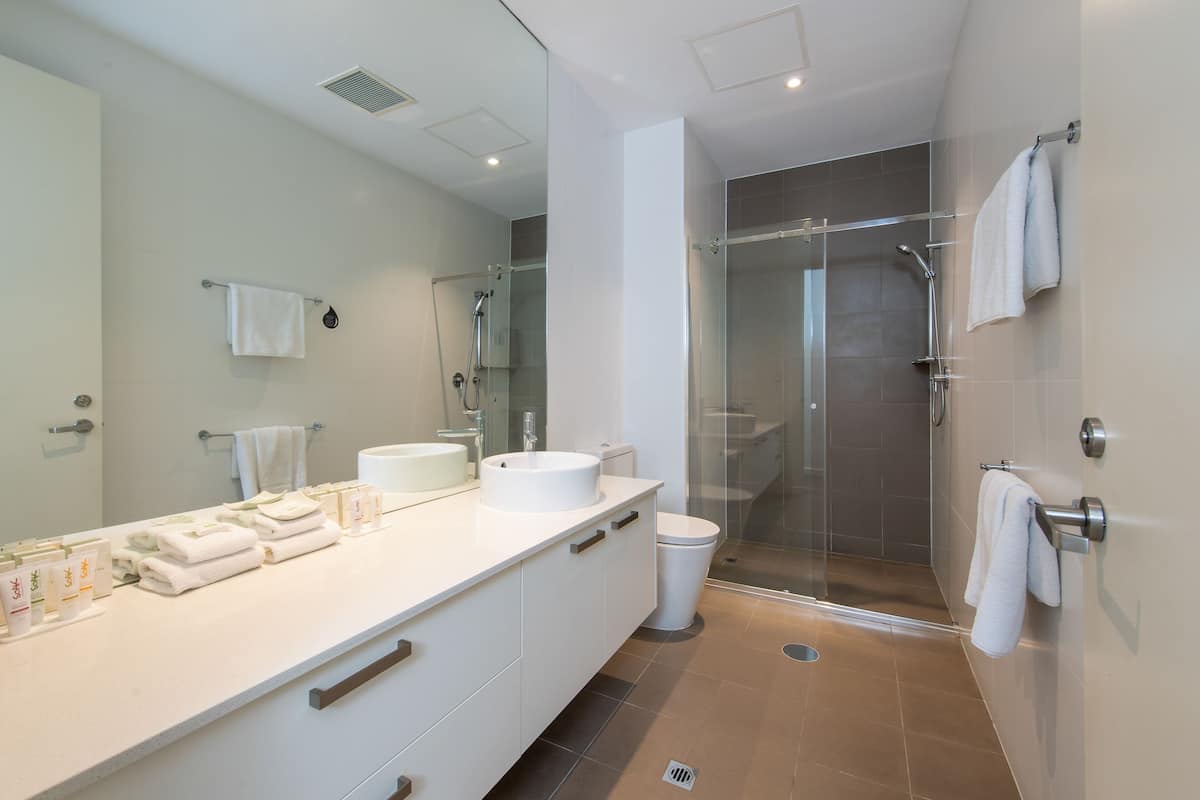 free toiletries, hair dryer, towels