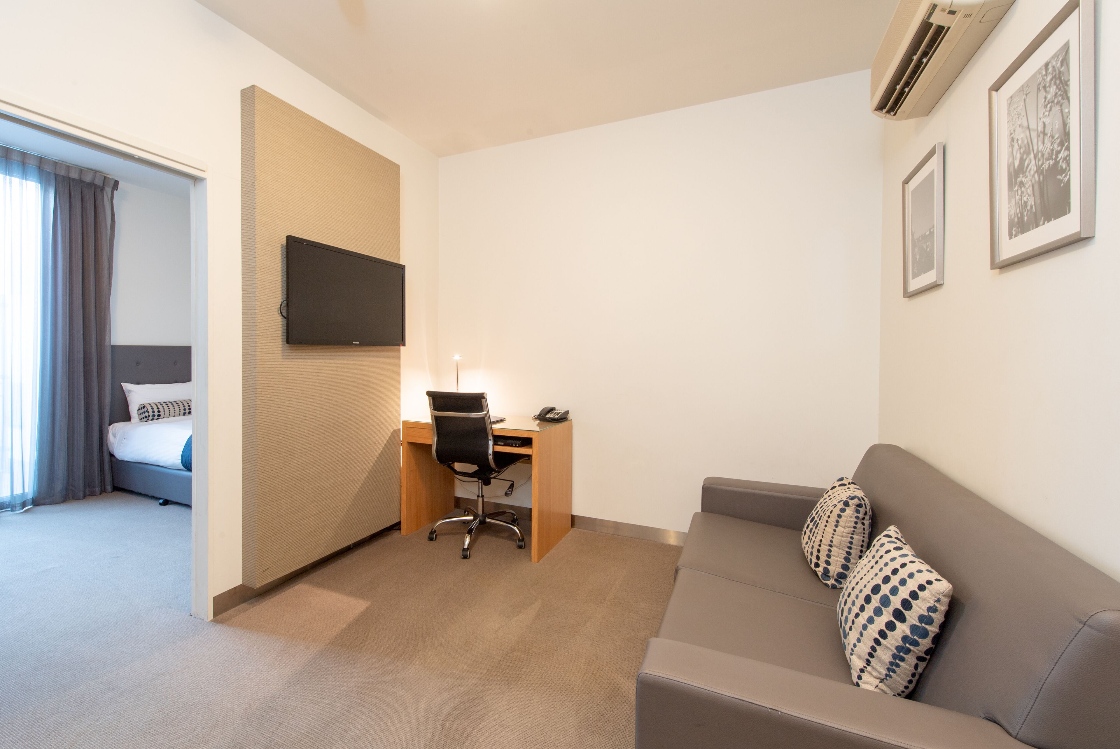 two bedroom suite | living area | tv