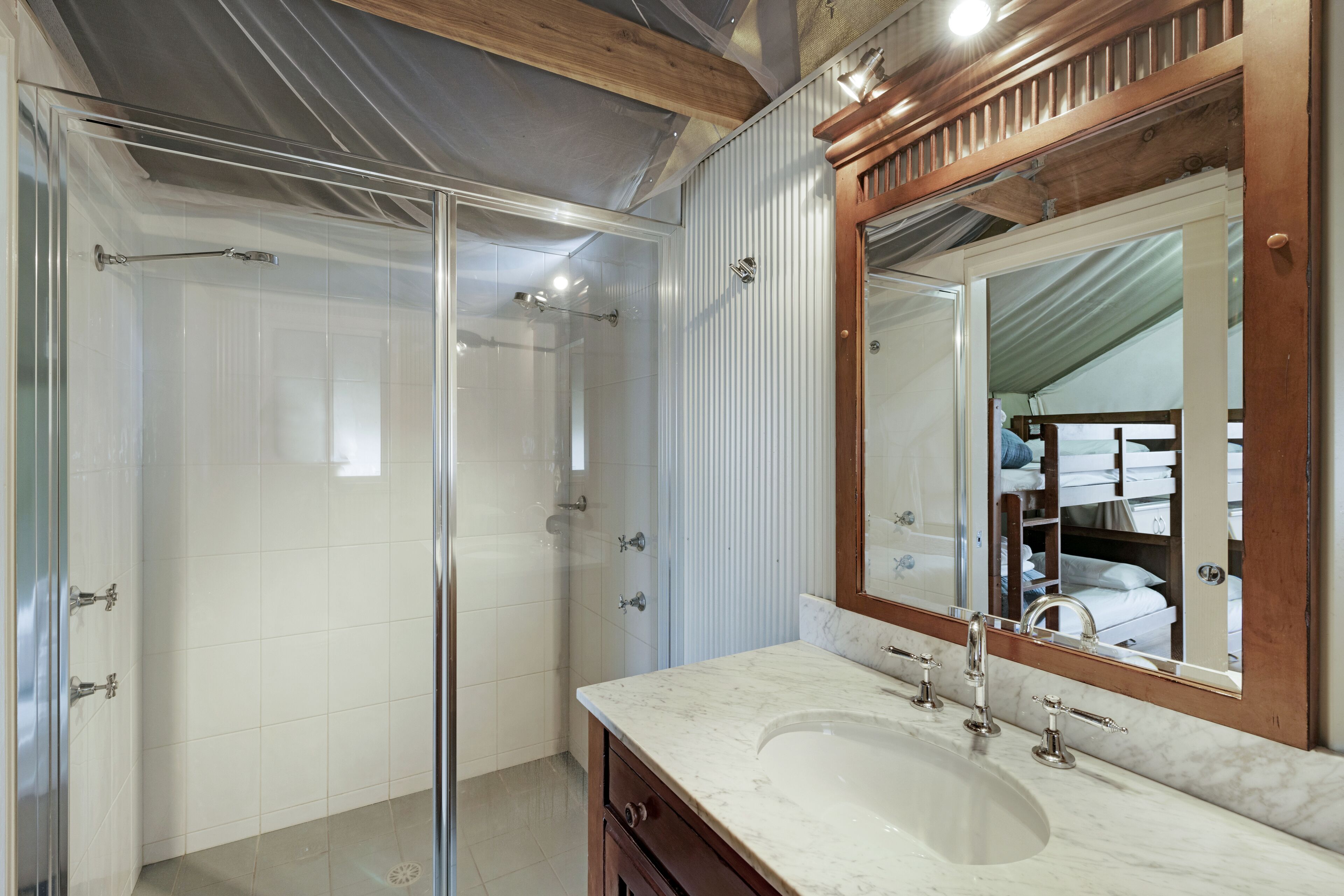 Economy Safari Tent | Bathroom | Free toiletries, towels, soap, shampoo