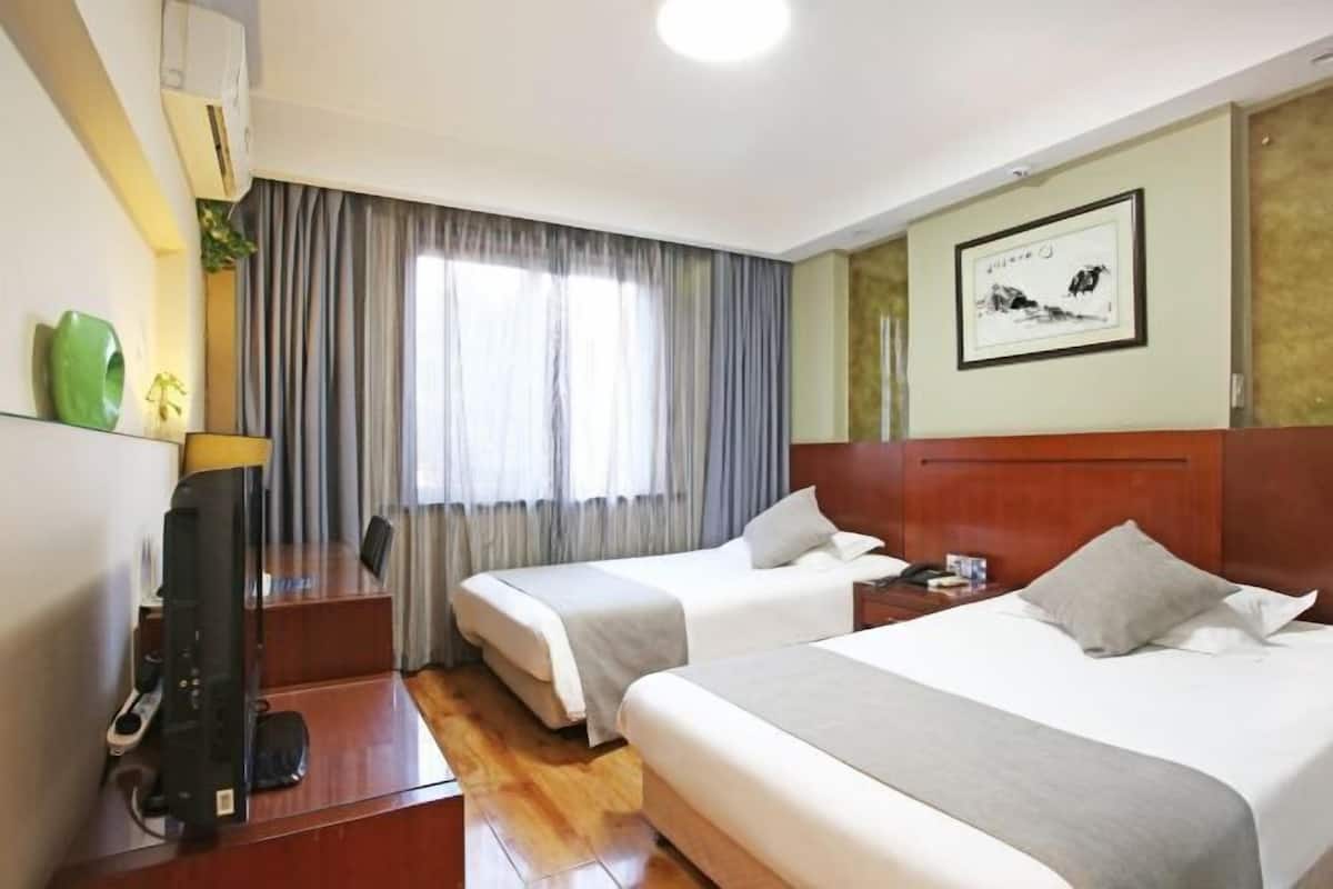 In-room safe, desk, laptop workspace, blackout curtains