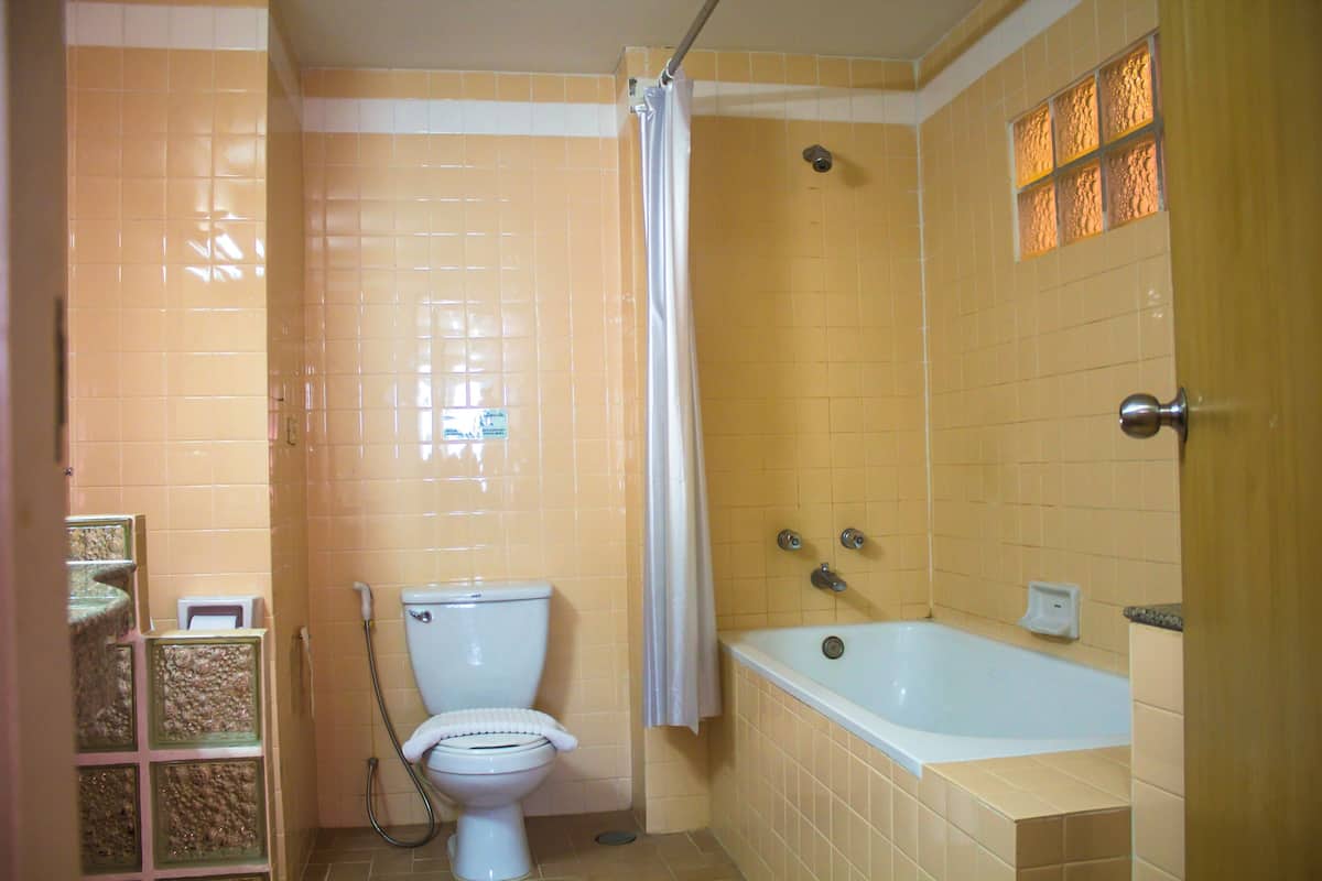 Suite | Bathroom | Hair dryer, towels