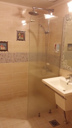 Free toiletries, hair dryer, slippers, towels