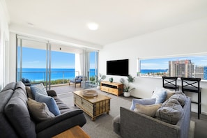 Apartment, 2 Bedrooms, 1 Bathroom, Ocean View | Living area | LCD TV, DVD player