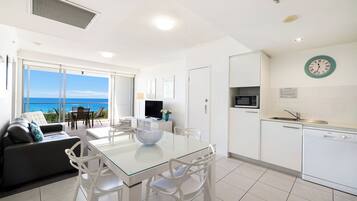 1 Bedroom Ocean View Apartment | Living area | LCD TV, DVD player