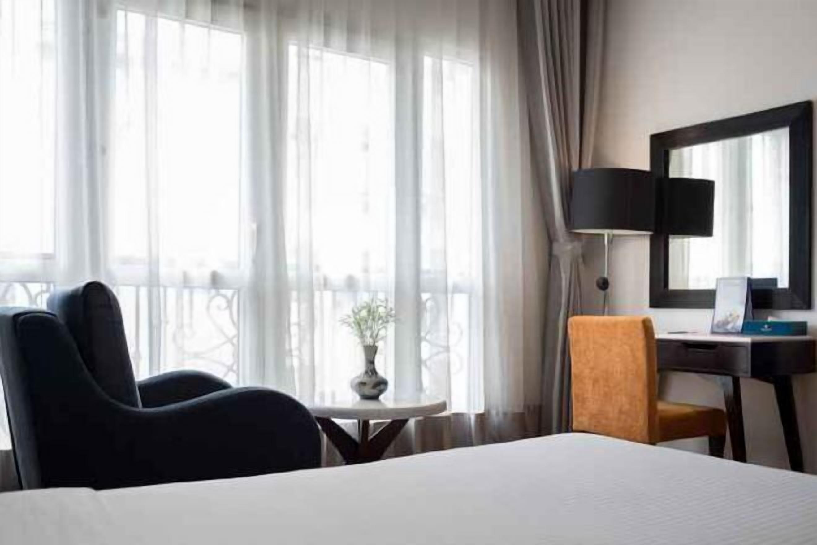 Down duvets, minibar, in-room safe, desk