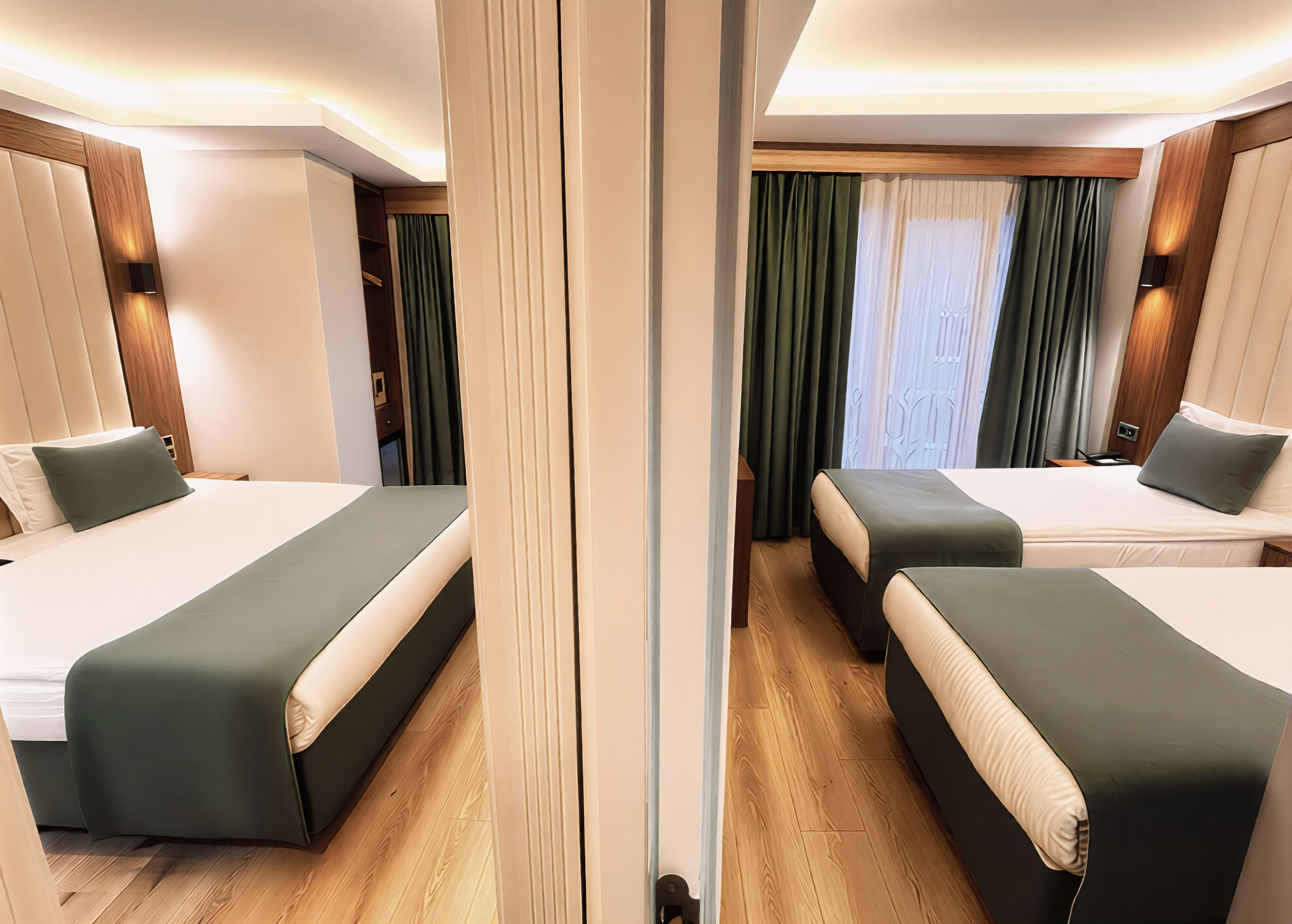 Family Connecting Room With Balcony | 高級寝具、ミニバー、セーフティボックス (室内)、WiFi (無料)