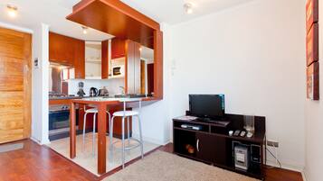 Fridge, microwave, coffee/tea maker