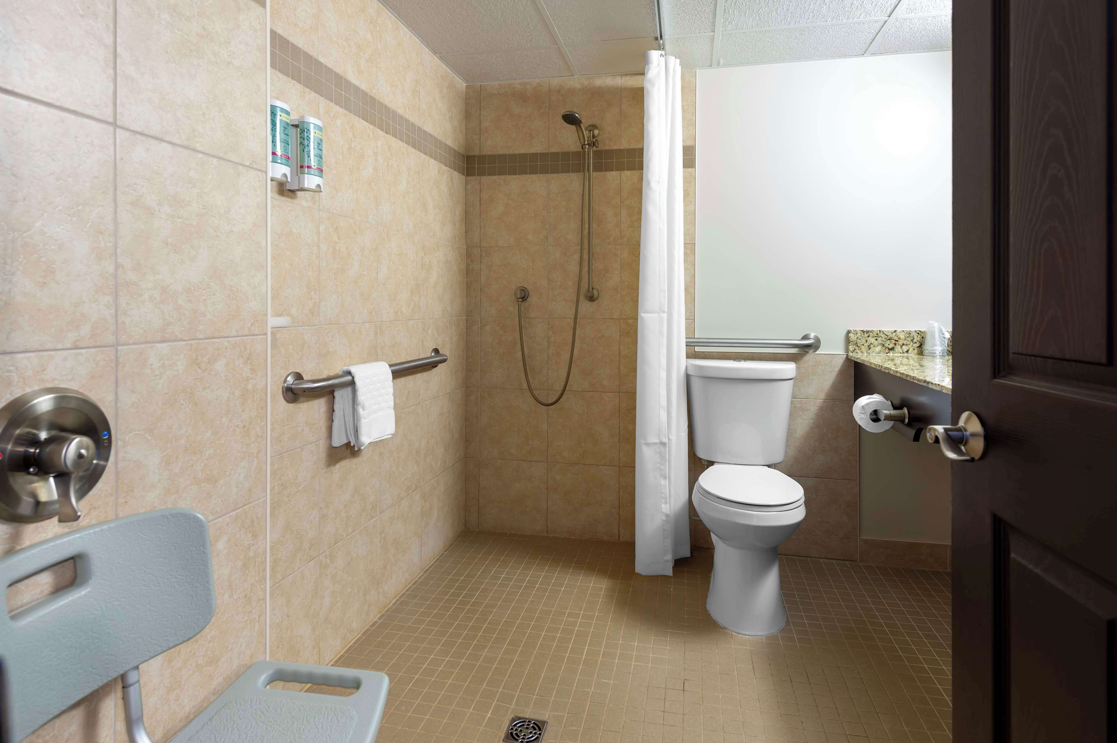 free toiletries, hair dryer, towels