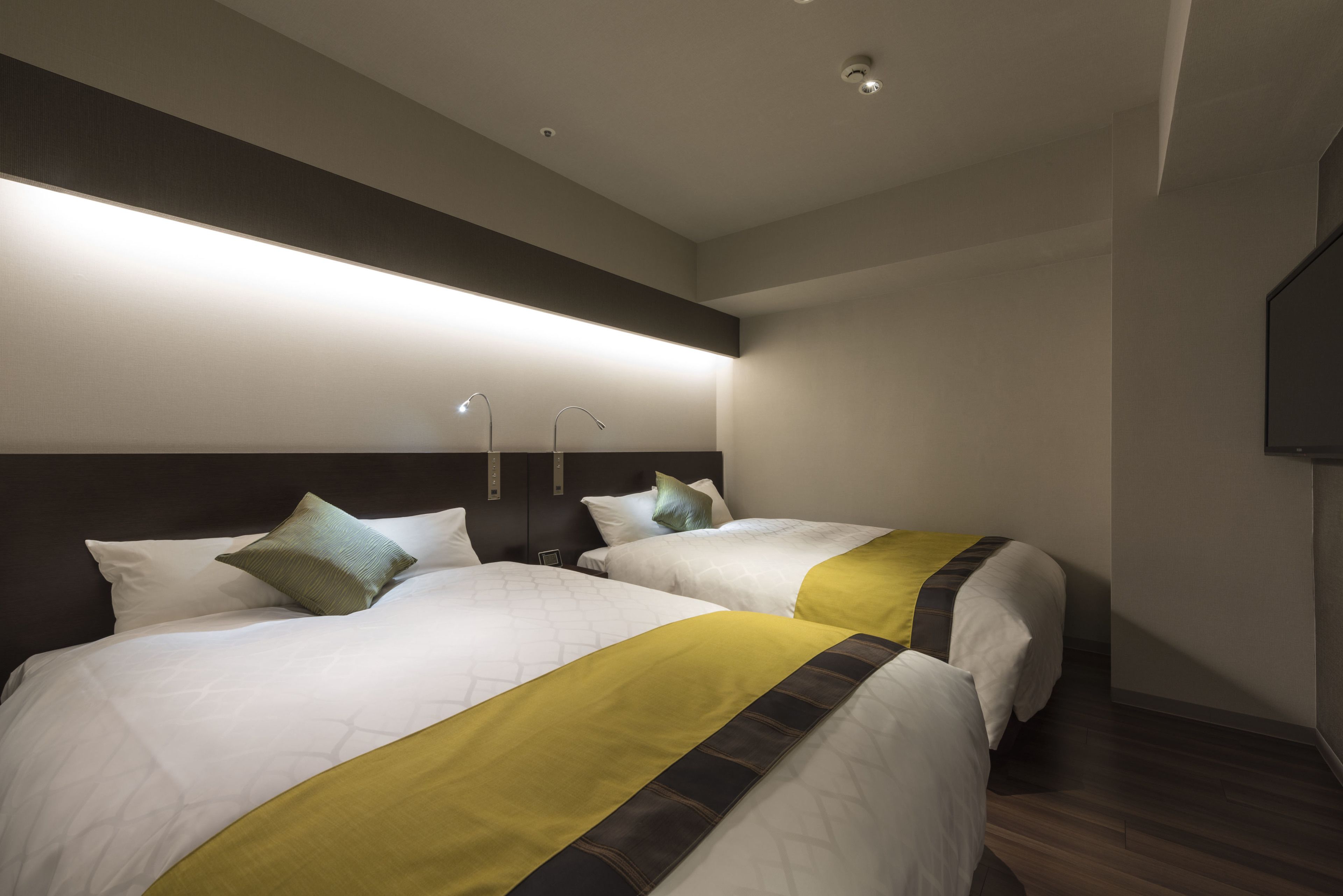 down duvets, desk, blackout curtains, iron/ironing board