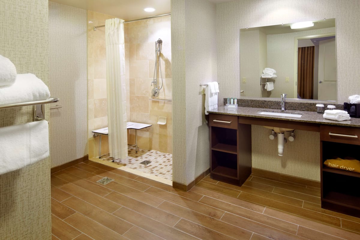 studio, 1 king bed, accessible, non smoking (roll-in shower) | in-room safe, desk, blackout curtains, iron/ironing board