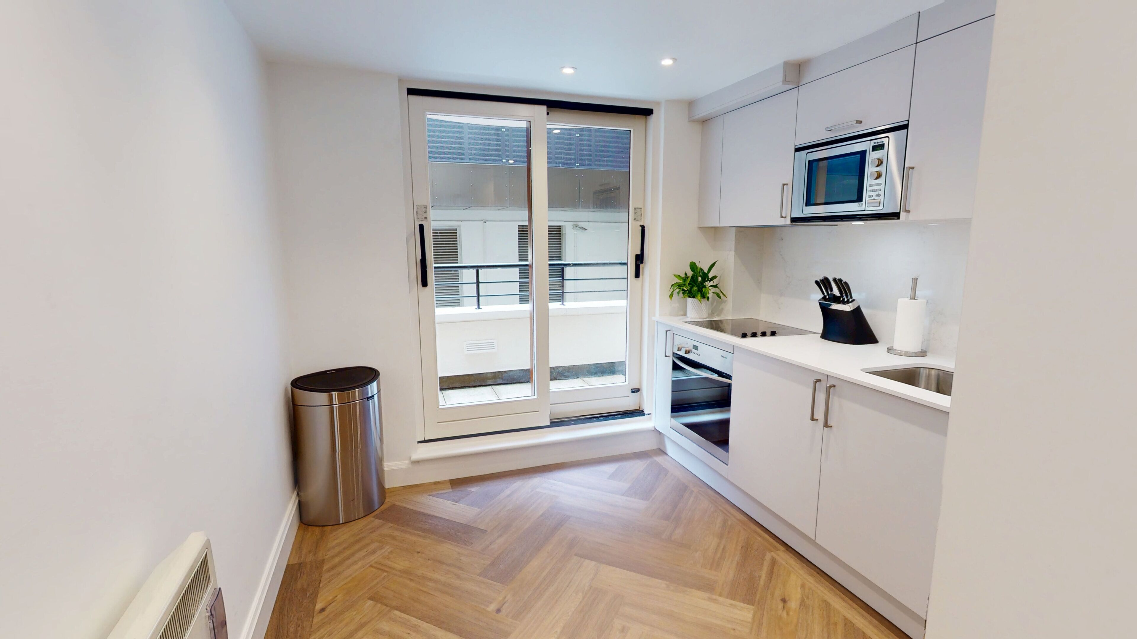 Luxury Apartment, 1 Bedroom | Private kitchen | Full-sized fridge, microwave, oven, stovetop