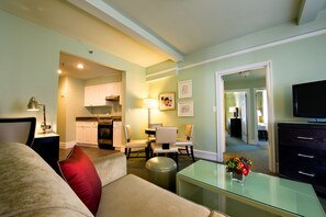 Suite, 2 Bedrooms | Living area | 32-inch flat-screen TV with cable channels, TV, iPod dock - Hotel Beacon (New York)