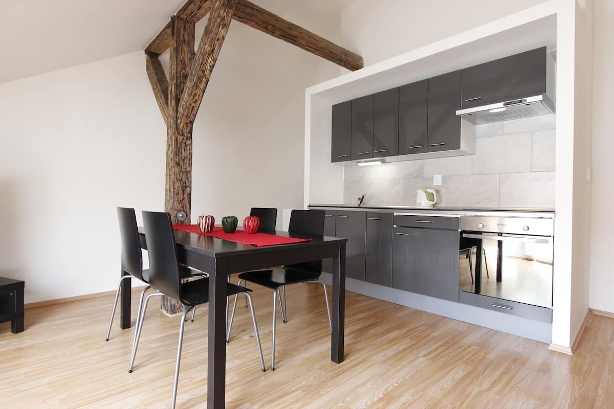 Apartment, Kitchenette (Attic ) | Private kitchen | Fridge, electric kettle