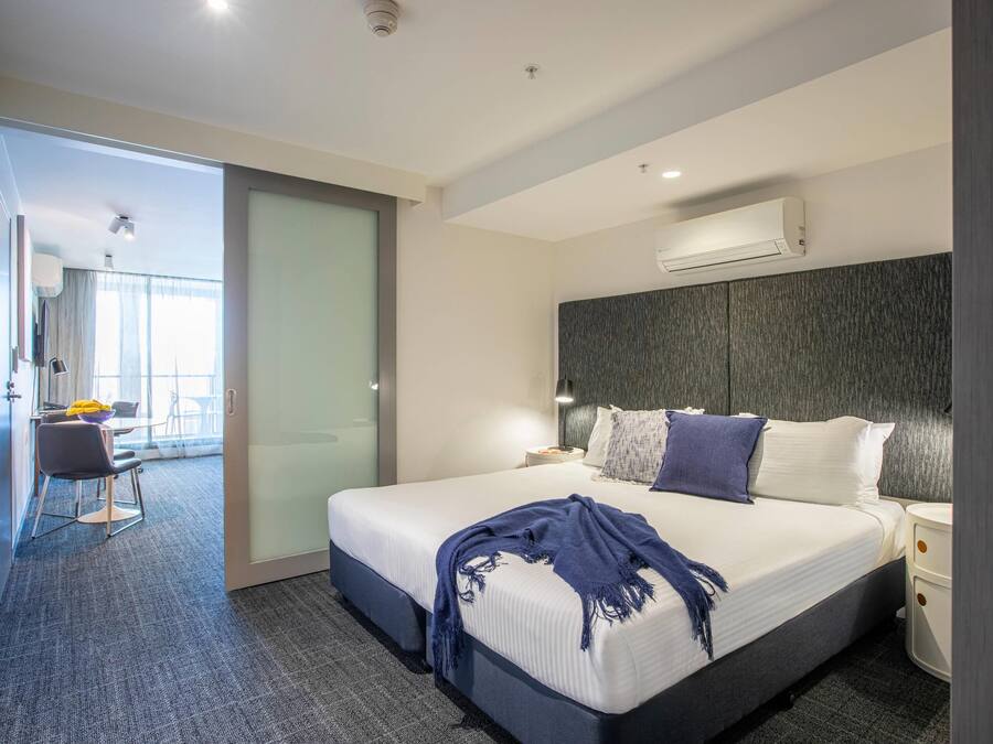 In-room safe, desk, laptop workspace, blackout curtains
