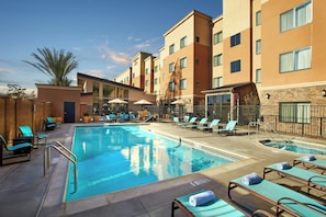 Outdoor pool, open 8:00 AM to 10:00 PM, pool umbrellas, sun loungers