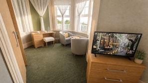 Quarto casal superior, suíte, vista para o mar (Balcony- First Floor)