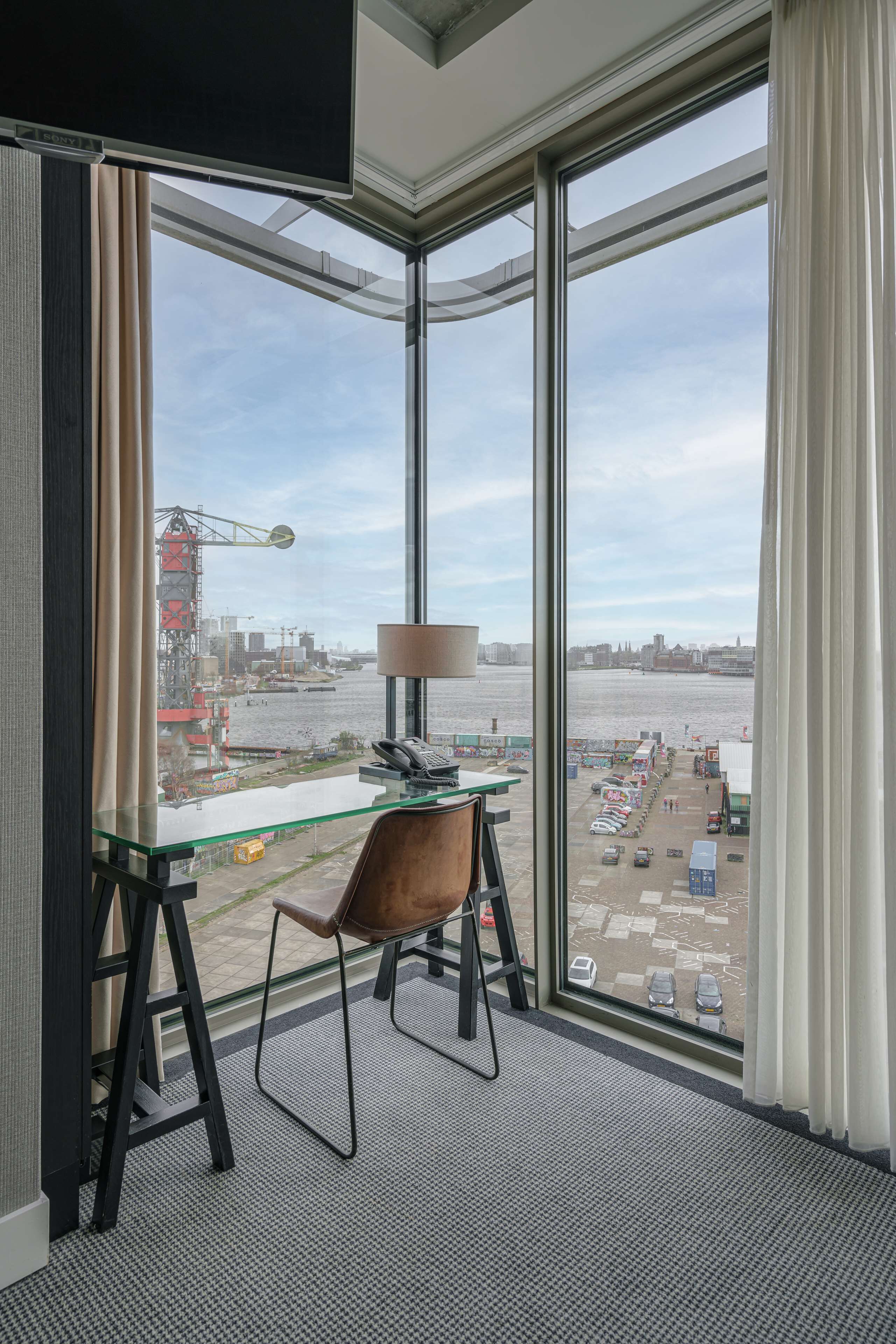 superior room, 1 queen bed, non smoking (water view) | in-room safe, individually furnished, desk, laptop workspace