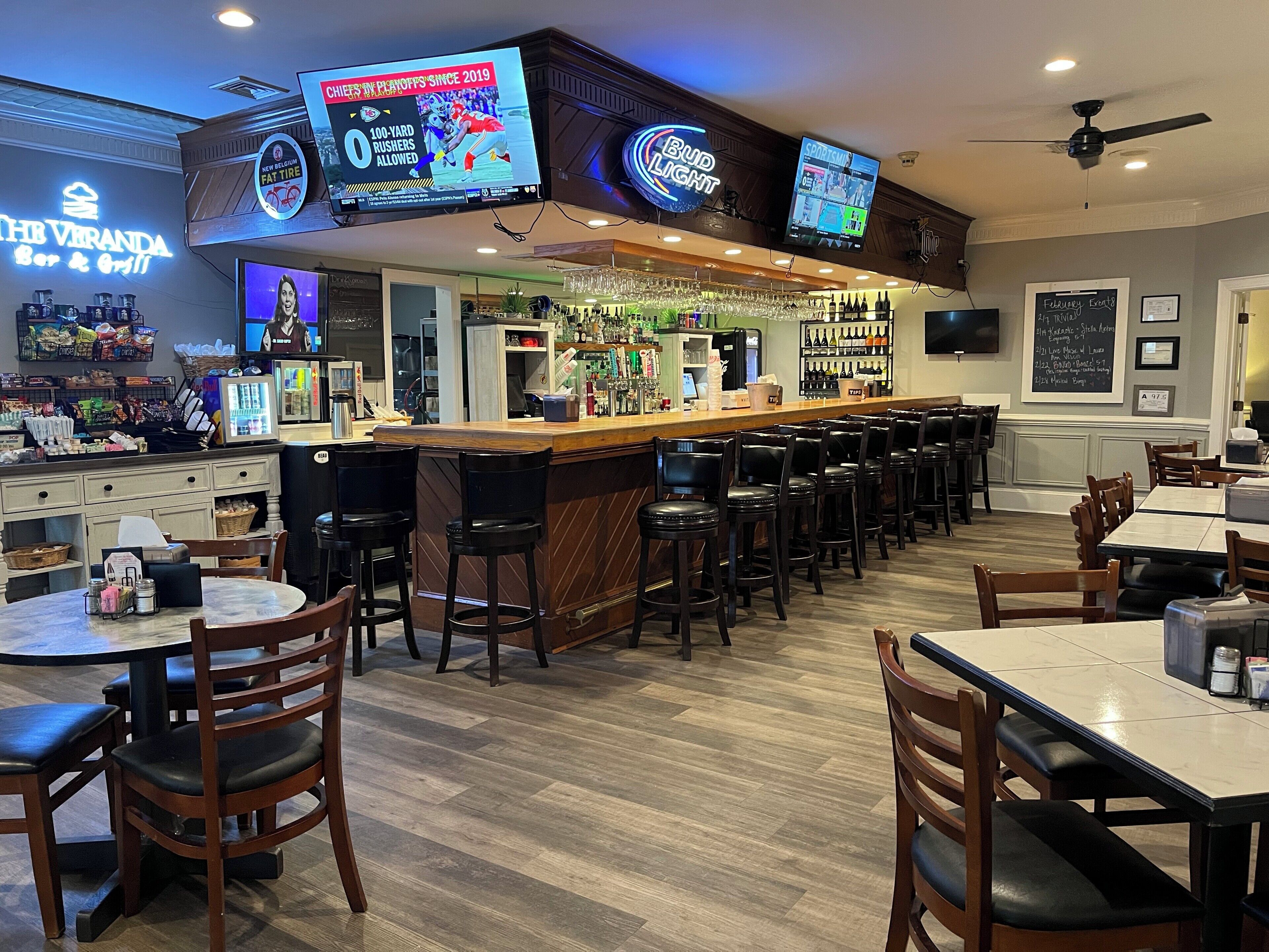 breakfast, lunch served; american cuisine, golf course views