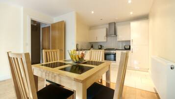 Fridge, microwave, electric kettle