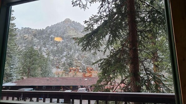 Cabin 2, 2 Bedrooms, Kitchen | Living area | TV - Nicky's Resort (Estes Park)