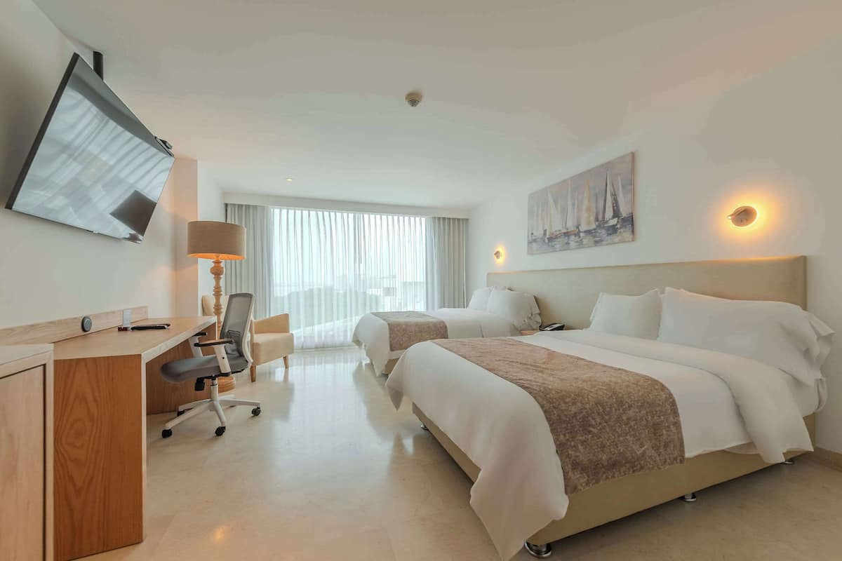 Room, 2 Double Beds, Non Smoking | Premium bedding, down duvets, minibar, in-room safe