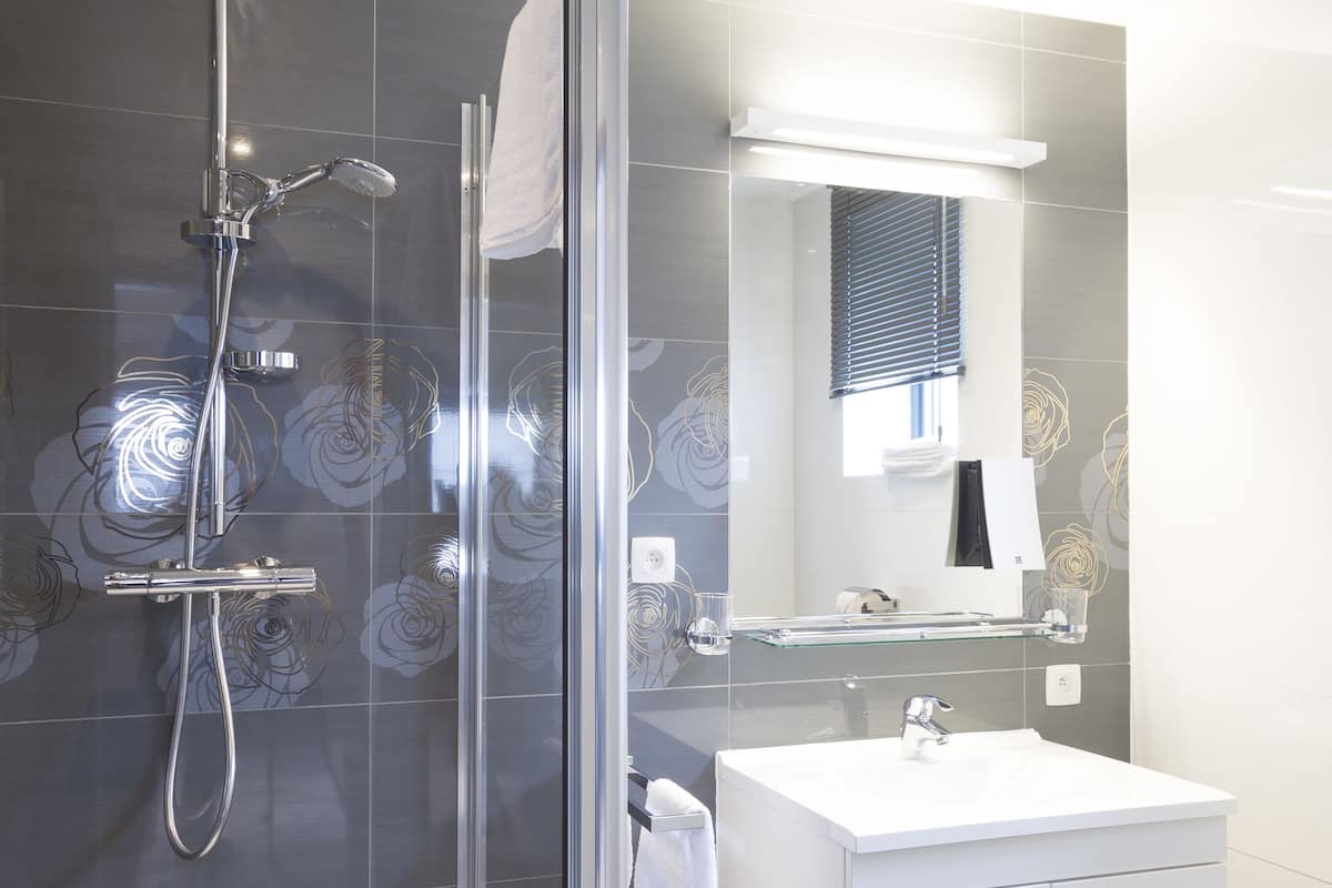 hair dryer, bathrobes, towels