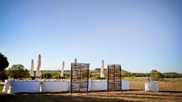 Outdoor banquet area