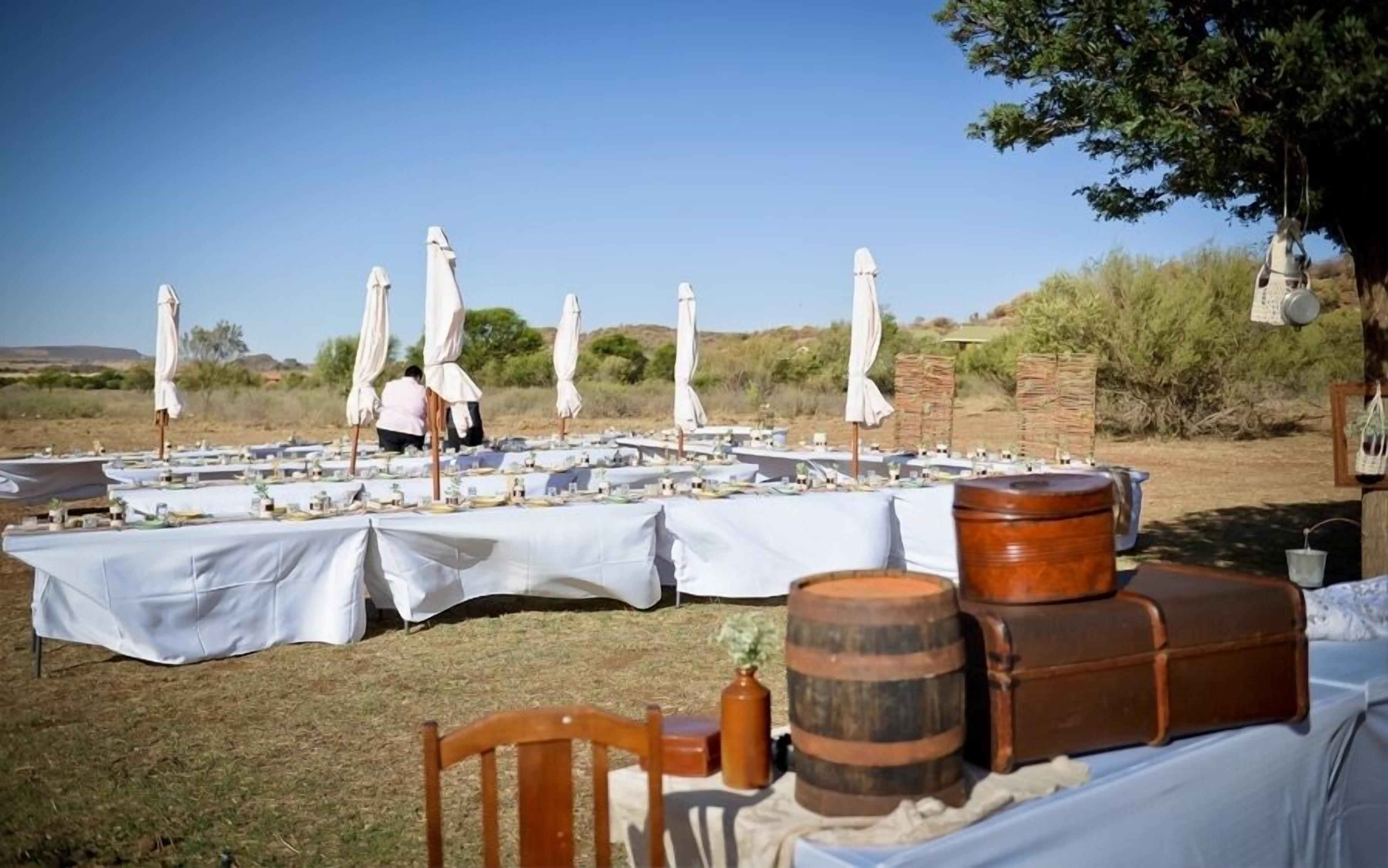 outdoor banquet area
